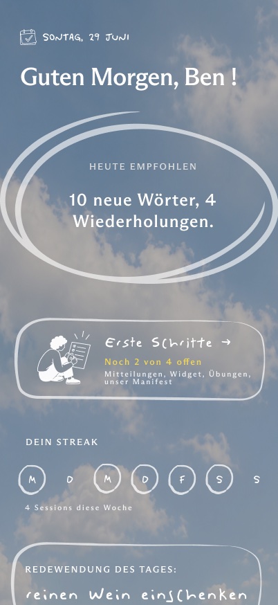 Startseite: Guten Morgen